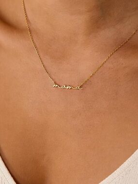Anthropologie Gold 'mama' Script Necklace